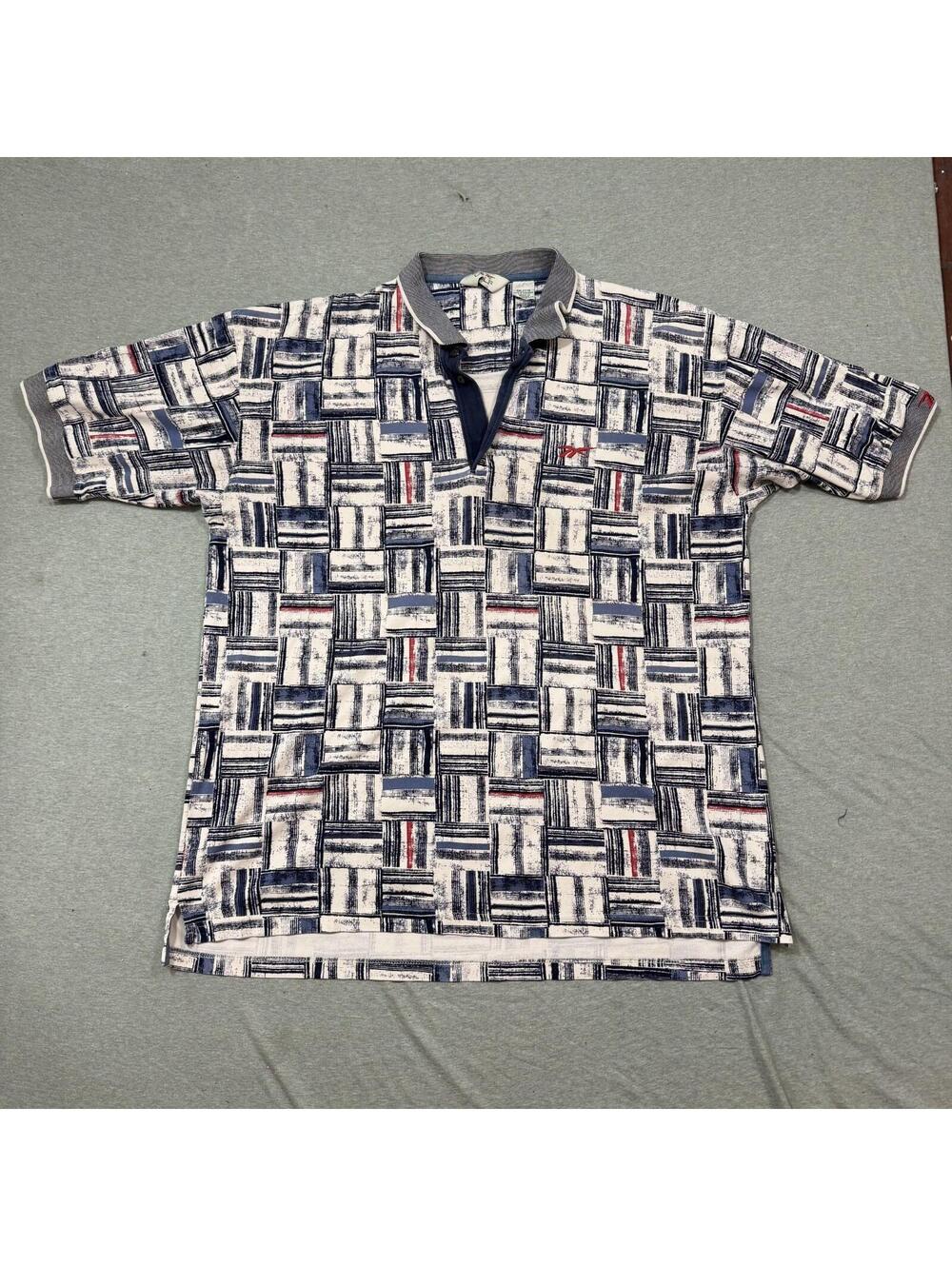 Vintage Reebok Golf Polo Shirt Mens Size XXL Abstract Collard 90s 100% Cotton